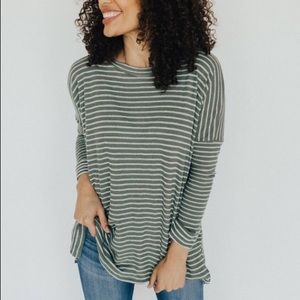 CJLA Levi sweater, olive and ivory